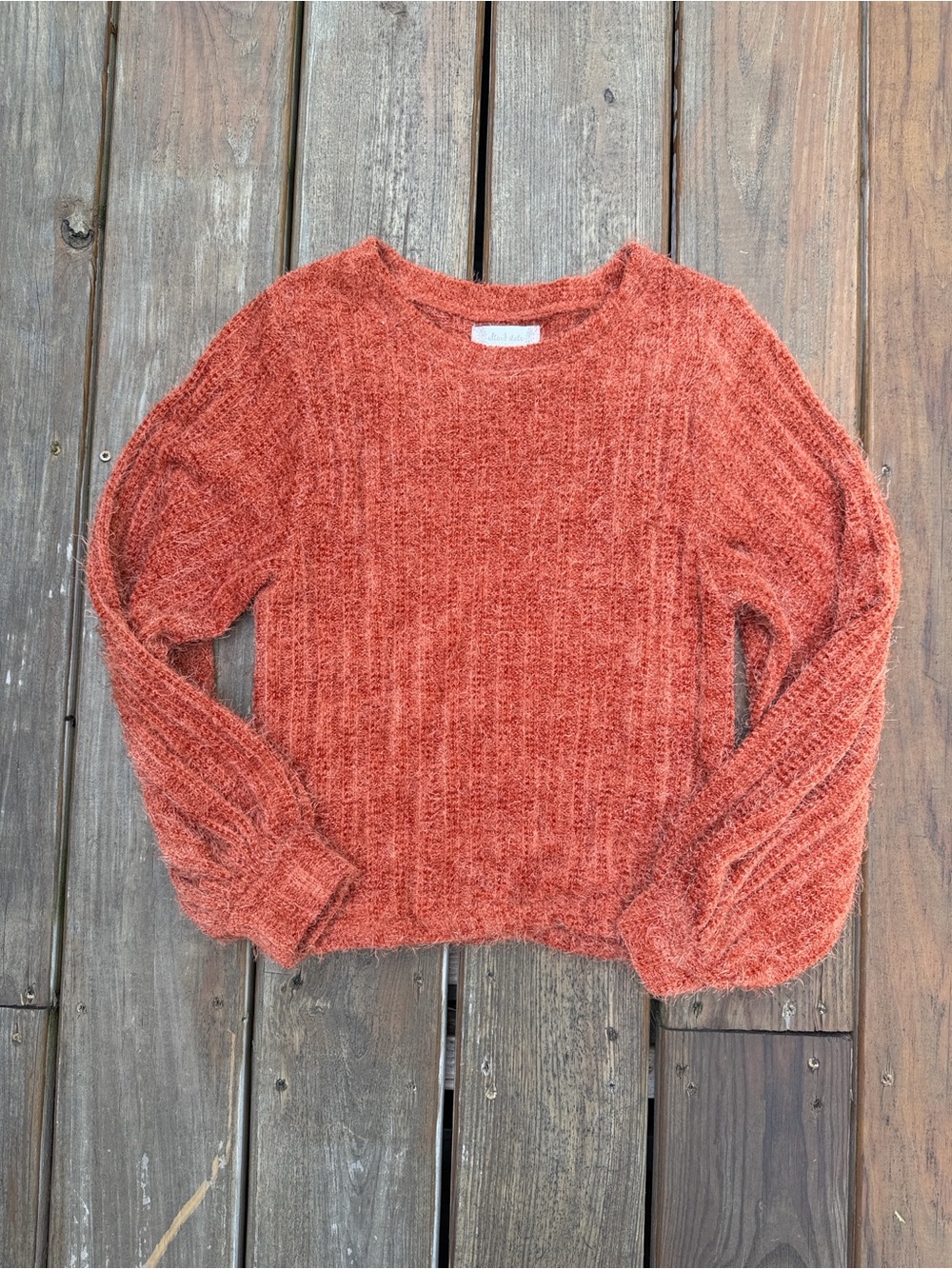 Altar'd State Burnt Orange Chenille Crewneck Sweater Small